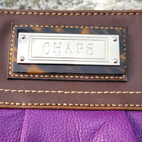 CHAPS Crossbody Purple & Brown purse - Picture 2 of 9